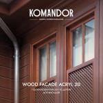 Краска для деревянных фасадов Komandor Wood Facade Acryl 20, полуматовая, база А, белая, 2,7 л