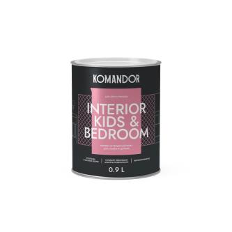 Краска для детских и спален Komandor Interior Kids&Bedroom, матовая, база C, бесцветная, 0,9 л