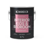 Краска для детских и спален Komandor Interior Kids&Bedroom, матовая, база C, бесцветная, 2,7 л